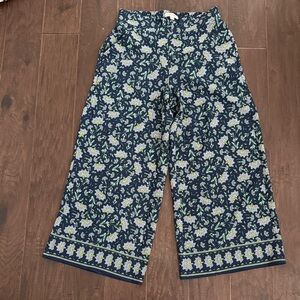 Max Studio Navy Floral Print Pants